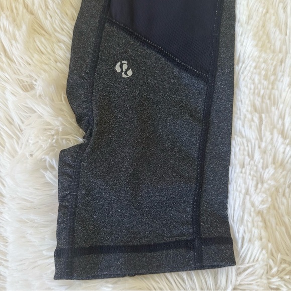 Lululemon Pace Rival Gray Black Crop Mesh Leggings Size: 6 - Picture 7 of 7